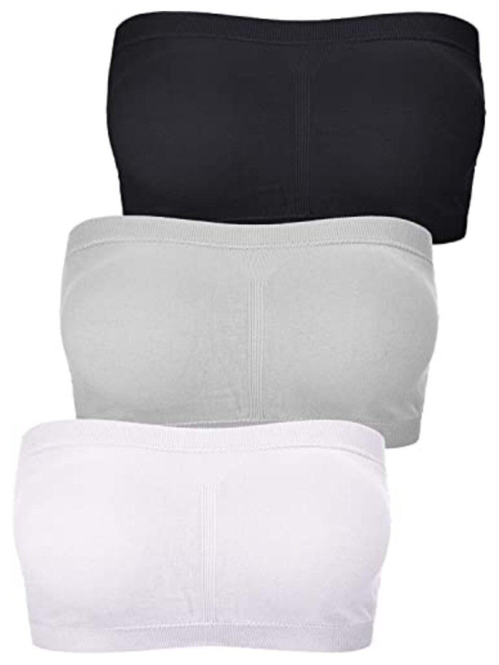 Seamless Strapless Bandeau Bra - Wireless Padded Tube Top - Yoga Sports